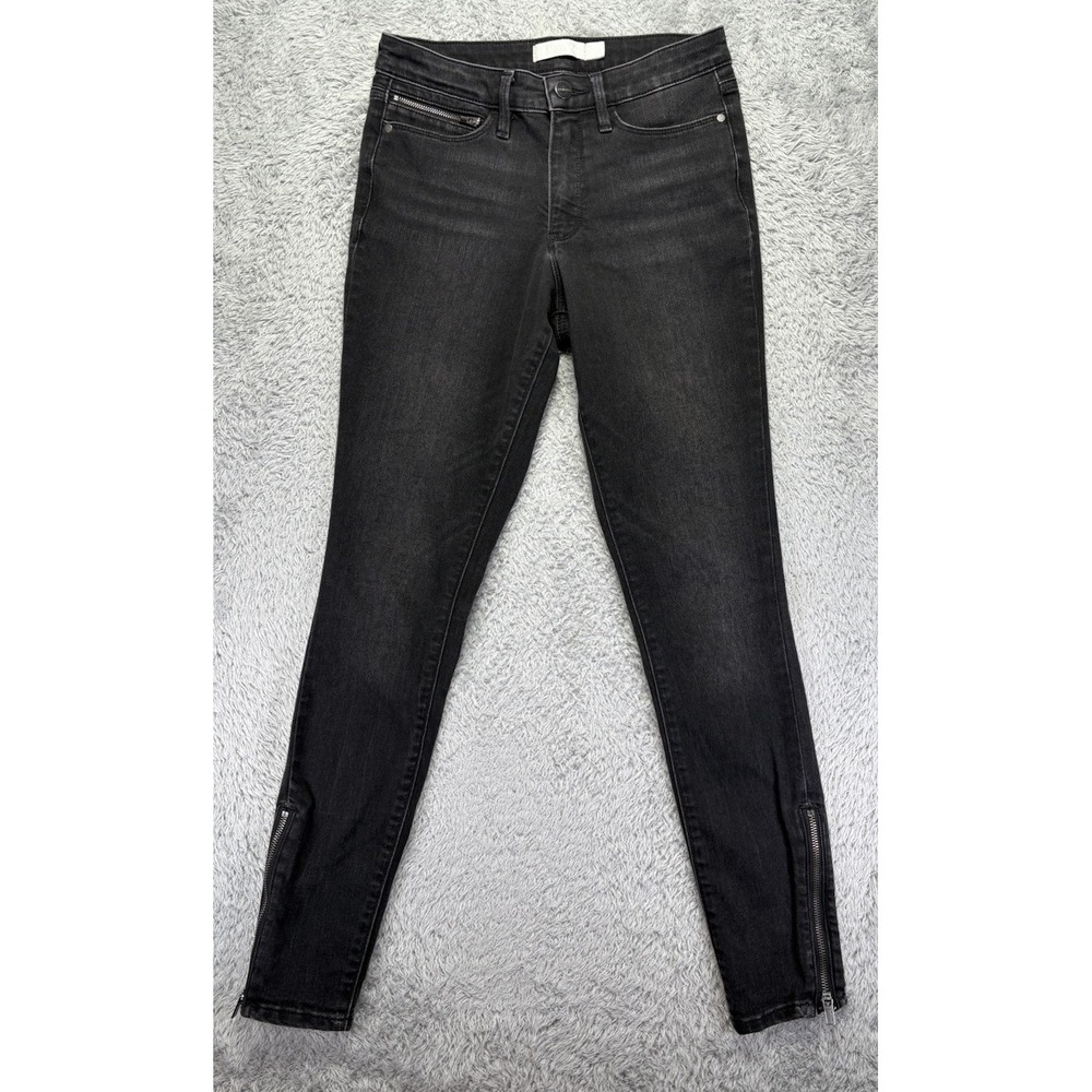 Athleta Womens Size 2 Sculptek Ultra Skinny Jeans Black Carbon Wash Ankle Zip